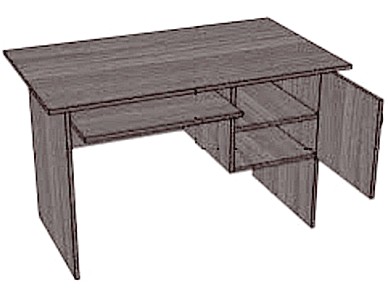 Кухонный стол с навесной полкой